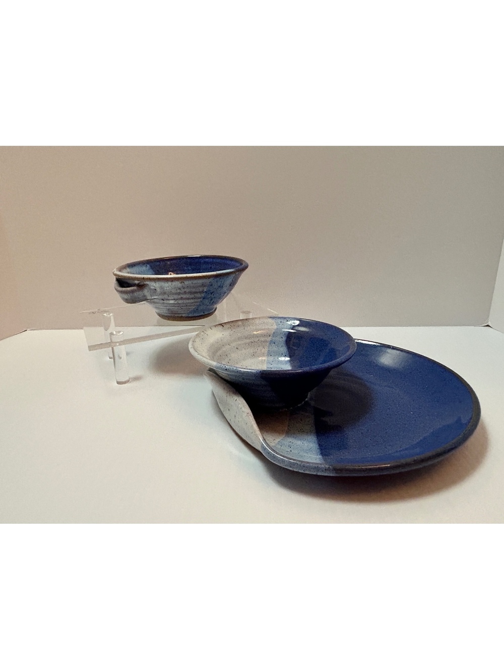Handmade Pottery Appetizer Serving Pieces Signed by Artist-Never Used